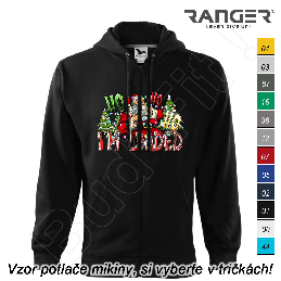 Mikina RANGER® s kapucňou a zipsom - HO HO HO