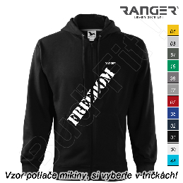 Mikina RANGER® s kapucňou a zipsom - FREEDOM - b