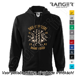 Mikina RANGER® s kapucňou a zipsom - BARBER SHOP