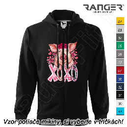 Mikina RANGER® s kapucňou a zipsom - PRASIATKO XOXO