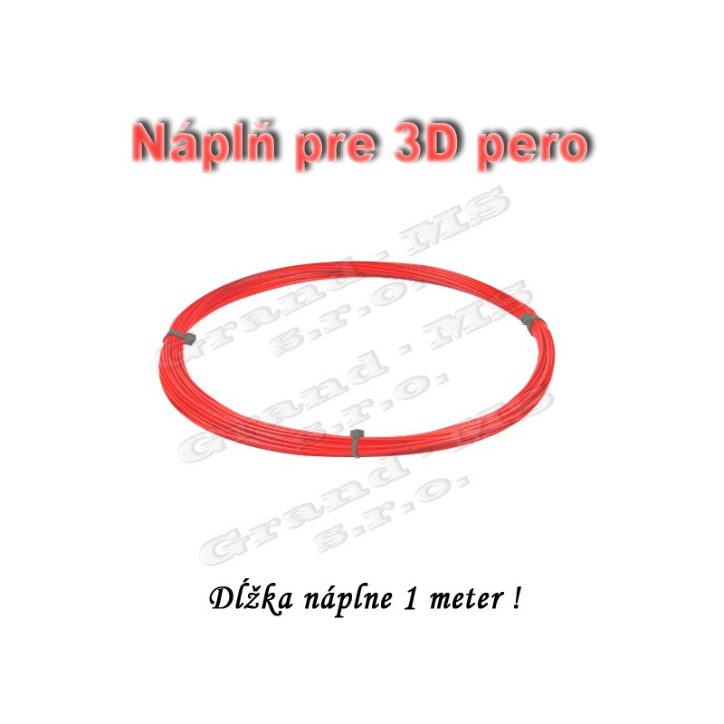 Náplň pre 3D pero, ABS - 1,75 mm - červená (cena za 1m)