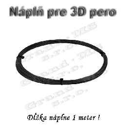 Náplň pre 3D pero, ABS - 1,75 mm - čierna (cena za 1 m)