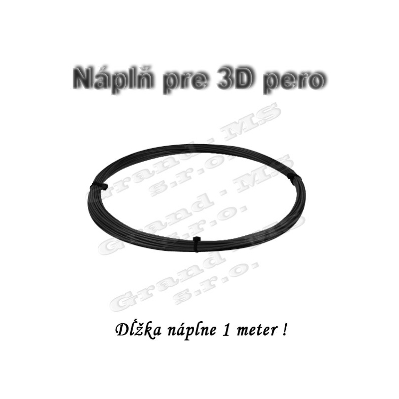 Náplň pre 3D pero, ABS - 1,75 mm - čierna (cena za 1 m)