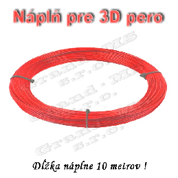 Náplň pre 3D pero, PLA - 1,75 mm - červená (cena za 10 m)