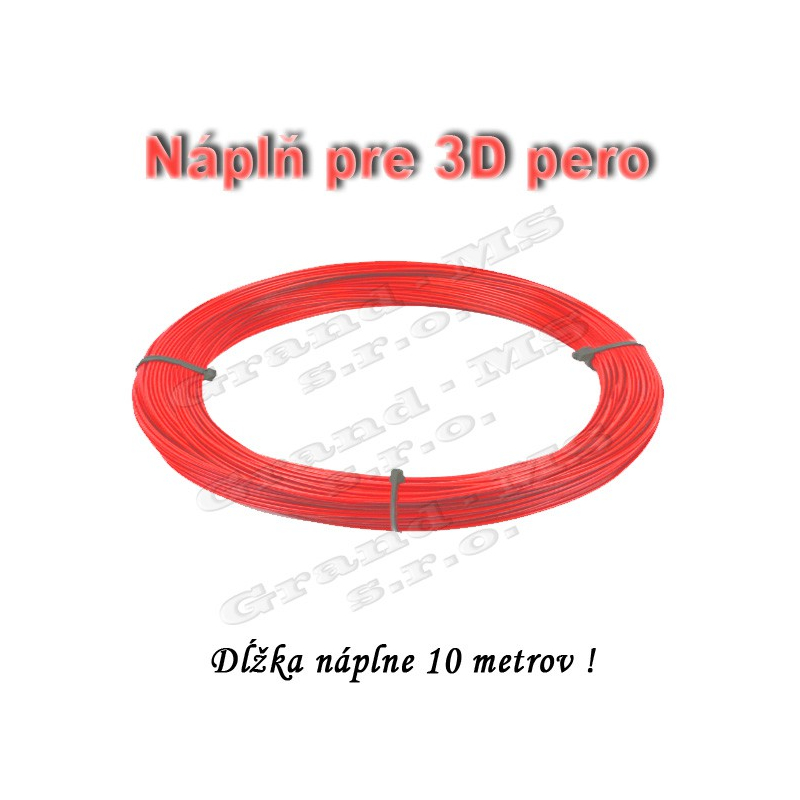 Náplň pre 3D pero, PLA - 1,75 mm - červená (cena za 10 m)