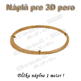 Náplň pre 3D pero, ABS - 1,75 mm - zlatá (cena za 1 m)