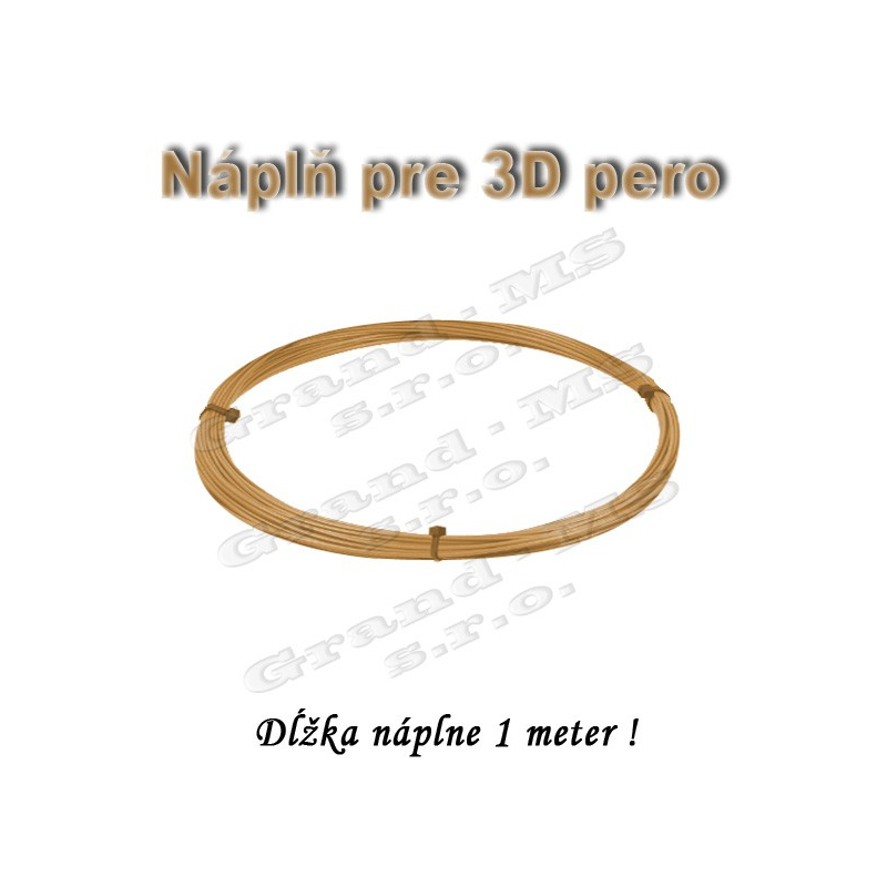 Náplň pre 3D pero, ABS - 1,75 mm - zlatá (cena za 1 m)