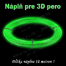 Náplň pre 3D pero, ABS - 1,75 mm - svietiaca (cena za 10 m)