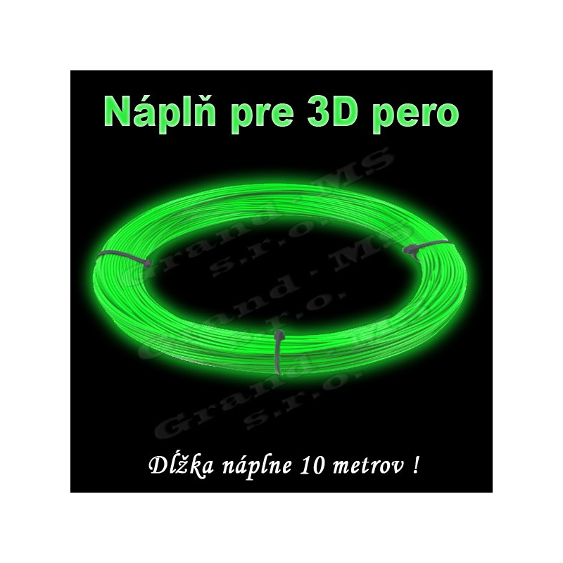 Náplň pre 3D pero, ABS - 1,75 mm - svietiaca (cena za 10 m)