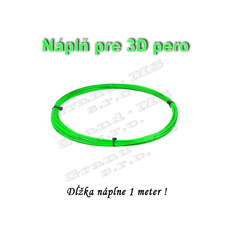 Náplň pre 3D pero, PLA - 1,75 mm - zelená (cena za 1 m)