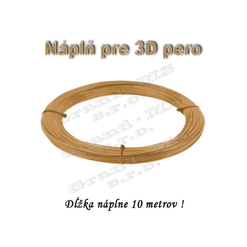 Náplň pre 3D pero, ABS - 1,75 mm - zlatá (cena za 10 m)