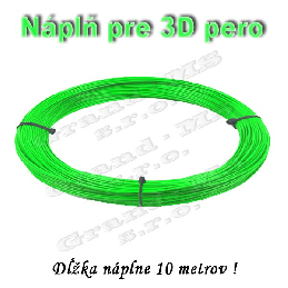 Náplň pre 3D pero, PLA - 1,75 mm - zelená (cena za 10 m)