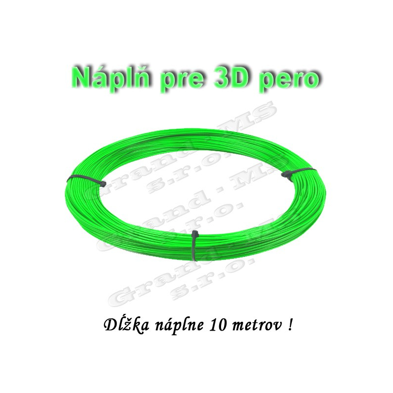 Náplň pre 3D pero, PLA - 1,75 mm - zelená (cena za 10 m)