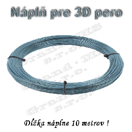 Náplň pre 3D pero, PLA - 1,75 mm - strieborná (cena za 10 m)