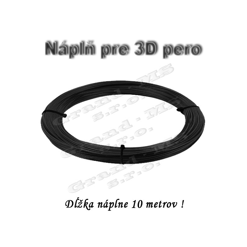 Náplň pre 3D pero, ABS - 1,75 mm - čierna (cena za 10 m)