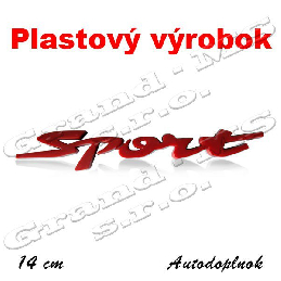 Plastová samolepka SPORT univerzálna, červená