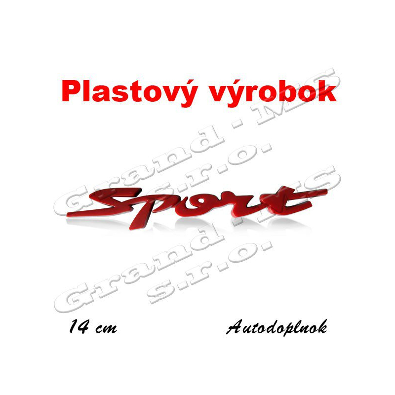 Plastová samolepka SPORT univerzálna, červená