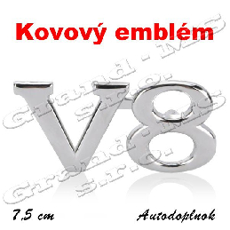 Kovový emblém pre Jaguár V-8, typ-01