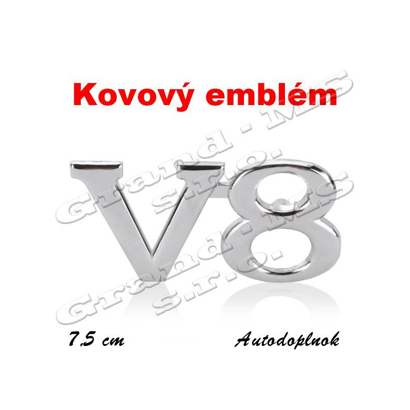 Kovový emblém pre Jaguár V-8, typ-01