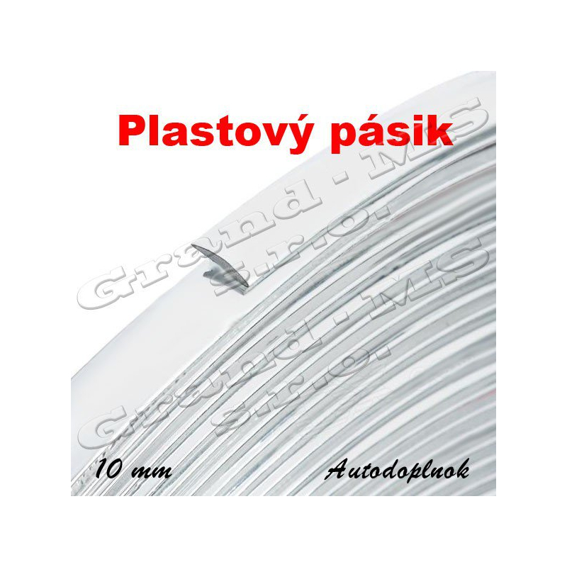 Plastový dekoračný pásik strieborný - šírka 6 mm, typ-02