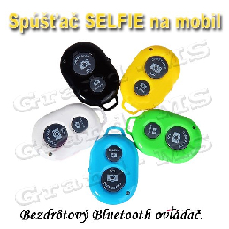 Diaľkový bezdrôtový bluetooth ovládač na selfie - čierny