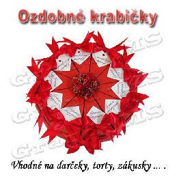 Ozdobná krabička na tortu či darček, červená - set