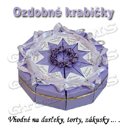 Ozdobná krabička na tortu či darček, fialová - set