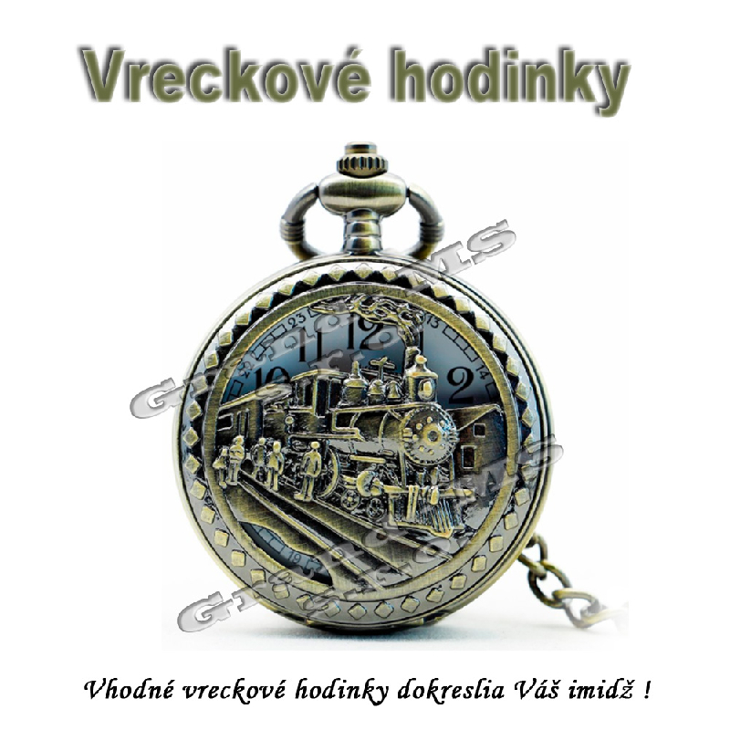 Vreckové hodinky - retro bronzový VLAK 2 3D dizajn_product_product_product_product_product