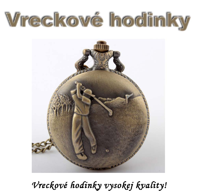 Vreckové hodinky - retro bronzový GOLF 3D dizajn