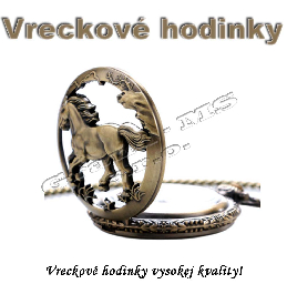 Vreckové hodinky - retro bronzový KONÍK 3D dizajn_product