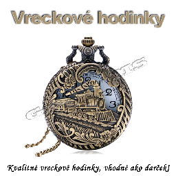 Vreckové hodinky - retro bronzový VLAK 3 3D dizajn