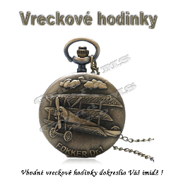 Vreckové hodinky  retro bronzový LIETADLO 3D 