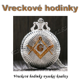 Vreckové hodinky - strieborno/zlaté FREEMASON 3D dizajn