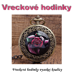 Vreckové hodinky - retro farebný RED ROSES  3D dizajn