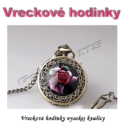 Vreckové hodinky - retro farebný RED ROSES  3D dizajn_product