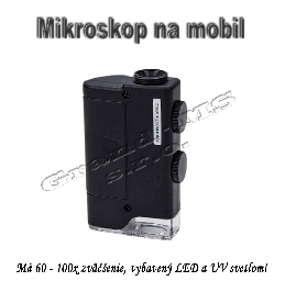 Vreckový mikroskop či lupa s 60x - 100 x zväčšením , LED a UV  svetlom_product