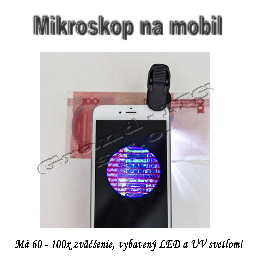 Vreckový mikroskop či lupa s 60x - 100 x zväčšením , LED a UV  svetlom_product