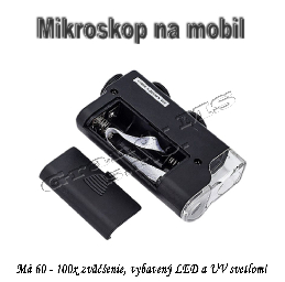 Vreckový mikroskop či lupa s 60x - 100 x zväčšením , LED a UV  svetlom_product