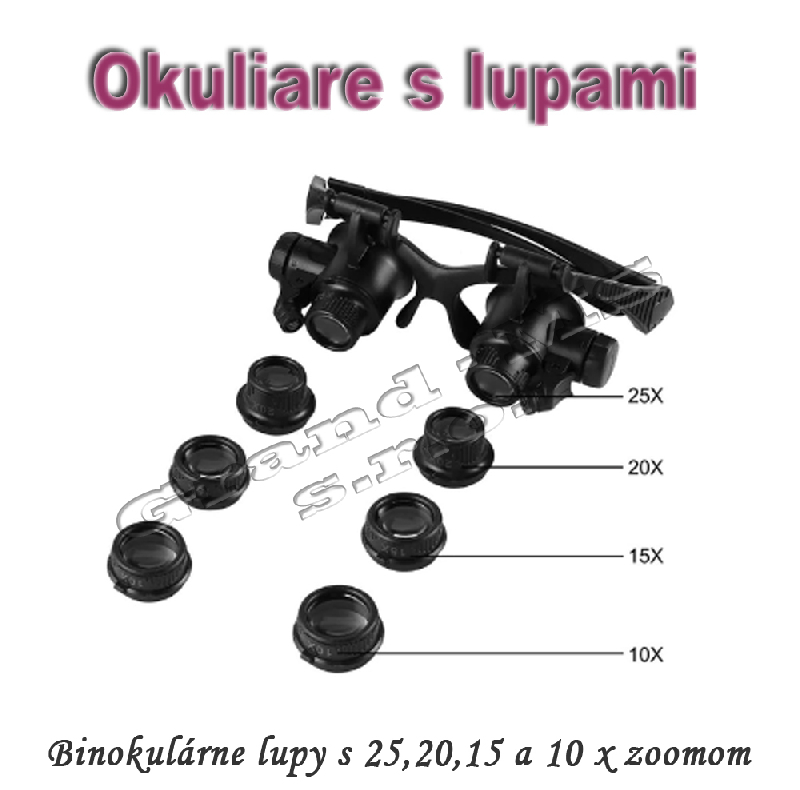 Binokulárne lupy na opravy s 10,15,20 a 25x zväčšením