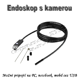 Endoskop s HD kamerou, 2 MPx, 640x480, 5.5mm, kábel 10m