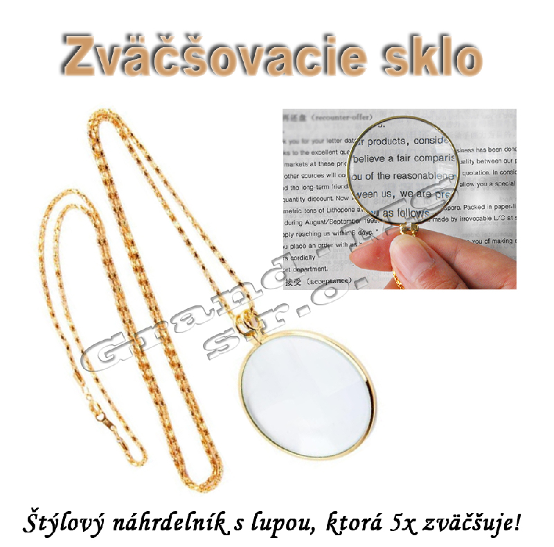 Náhrdelník zväčšovacia lupa ANENG - 5x, priemer 42 mm