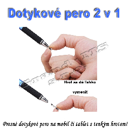 Dotykové pero s tenkým hrotom 2 v 1 - čierne_product