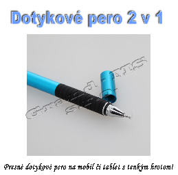 Dotykové pero s tenkým hrotom 2 v 1 - čierne_product