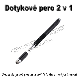 Dotykové pero s tenkým hrotom 2 v 1 - čierne_product