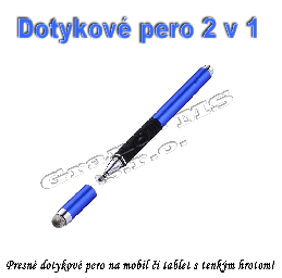 Dotykové pero s tenkým hrotom 2 v 1 - čierne_product