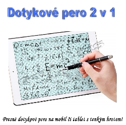 Dotykové pero s tenkým hrotom 2 v 1 - čierne_product