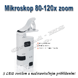 Vreckový mikroskop či lupa s 80x - 120x zväčšením a LED svetlom_product