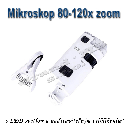 Vreckový mikroskop či lupa s 80x - 120x zväčšením a LED svetlom_product