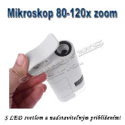 Vreckový mikroskop či lupa s 80x - 120x zväčšením a LED svetlom_product