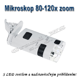 Vreckový mikroskop či lupa s 80x - 120x zväčšením a LED svetlom_product